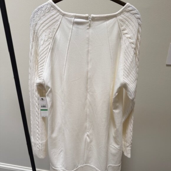 Laundry by Shelli Segal Ivory Cable Knit Sweater Dress Size L NWT - Picture 5 of 8